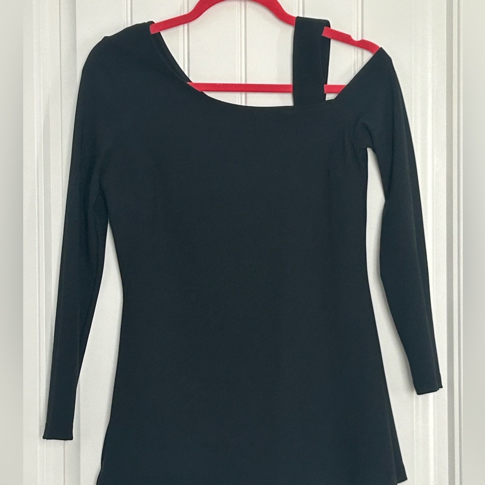 Boston Proper Black Long-Sleeve Off-Shoulder Top